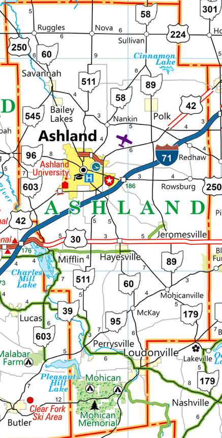 Ashland county map