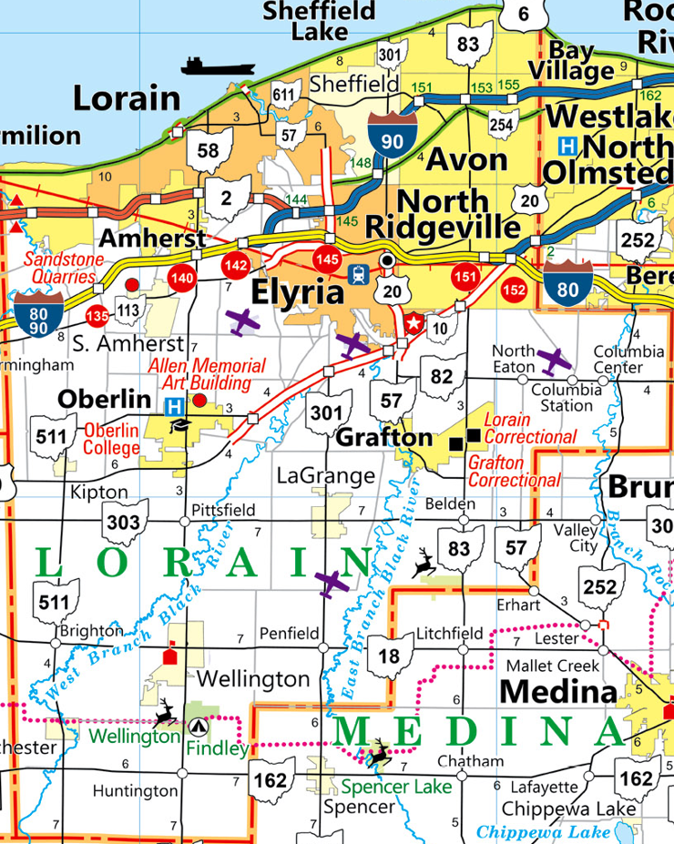 Lorain county map